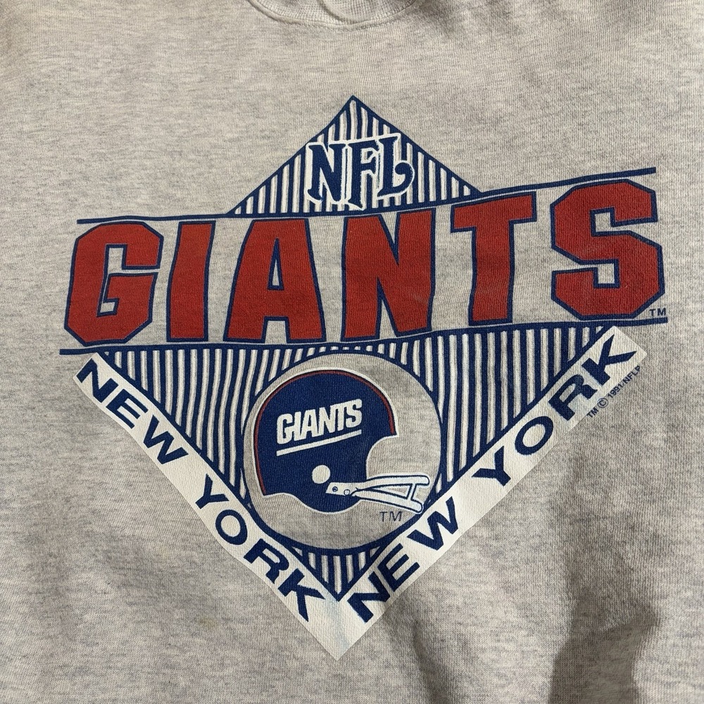 Vintage Logo 7 NY Giants Distressed Crewneck Gray Size XL 1991 New York Football - Picture 5 of 7